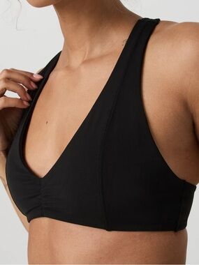 New Vuori Women’s All The Feels Shirred Bra Black Medium VW1494 | Yoga | Running